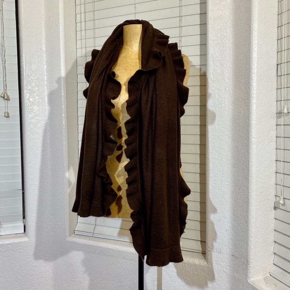 Scarf wrap through-on, brown color warm cozy